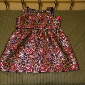 Xhilaration Womens Above The Knee Dress in Pink and Gold Floral